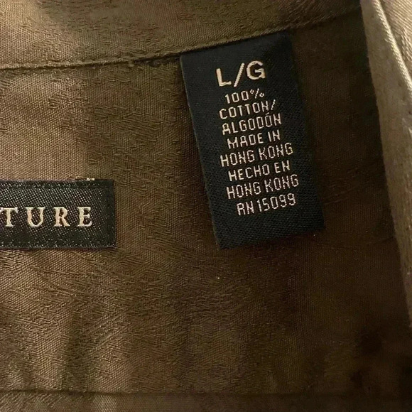 Mens Structure button up long sleeve with pocket in brown with a paisley design - Picture 9 of 10